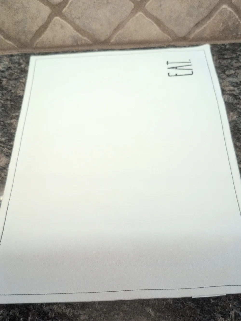 Rae Dunn White Placemats with Black Logo Tag.Set of 4